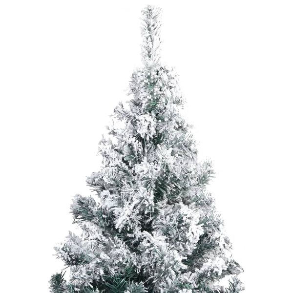 vidaXL Artificial Pre-lit Christmas Tree with Flocked Snow Green 400cm PVC