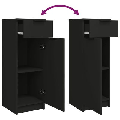 vidaXL Bathroom Cabinet Black 32x34x90 cm Engineered Wood