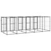 vidaXL Outdoor Dog Kennel Steel 12.1 m²