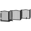 vidaXL Dog Gate with Door Foldable 6 Panels Black 300 cm&nbsp;Poplar Wood