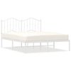 vidaXL Metal Bed Frame without Mattress with Headboard White 150x200cm