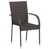 vidaXL Stackable Outdoor Chairs 2 pcs Poly Rattan Brown