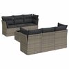 vidaXL 7 Piece Garden Sofa Set with Cushions Grey Poly Rattan