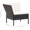 vidaXL 6 Piece Garden Lounge Set with Cushions Poly Rattan Black