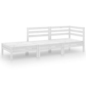 vidaXL Garden Lounge Set | White | Solid pinewood | Modular | Garden Lounge Set