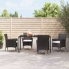 vidaXL Garden Chairs with Cushions 4 pcs Poly Rattan Black