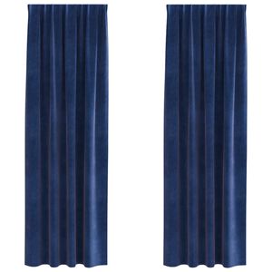 vidaXL Blackout Curtains 2 pcs Dark Blue 140 x 225 cm Velvet