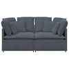 vidaXL Modular Sofa with Cushions Velvet Dark Grey