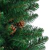 vidaXL Slim Christmas Tree with Real Wood and Cones Green 210 cm PVC