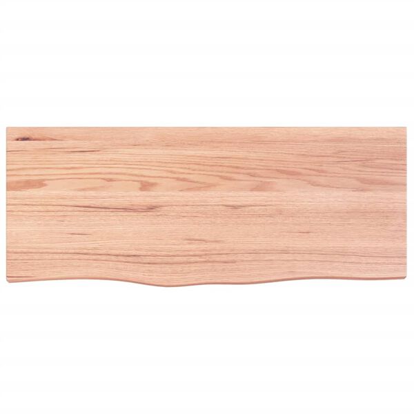 vidaXL Wall Shelf Light Brown 100x40x(2-4) cm Treated Solid Wood Oak