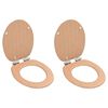 vidaXL WC Toilet Seats 2 pcs with Soft Close Lids MDF Bamboo Design