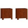 vidaXL Planters with Legs 2 pcs Rusty 30x30x30 cm Corten Steel