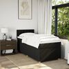 vidaXL Box Spring Bed with Mattress Black King Single Fabric