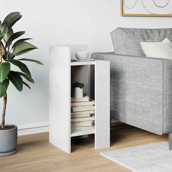 vidaXL Side Table with Shelf White 25.5x27x60 cm