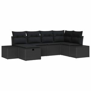 vidaXL Sofa Set with Cushion 6 pcs Poly Rattan