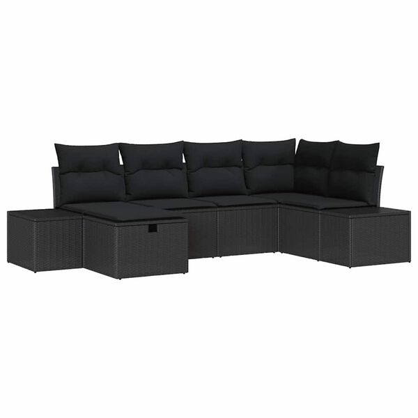 vidaXL Sofa Set with Cushion 6 pcs Poly Rattan