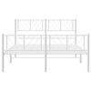 vidaXL Metal Bed Frame without Mattress with Footboard White 150x200cm