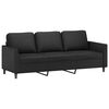 vidaXL 3-Seater Sofa Black 180 cm Faux Leather