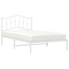 vidaXL Metal Bed Frame without Mattress with Headboard White 107x203cm