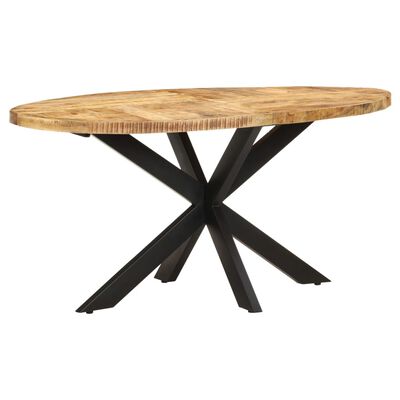 vidaXL Dining Table 160x90x75 cm Rough Mango Wood