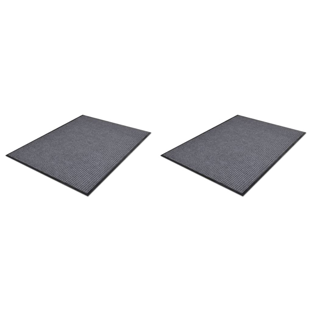 vidaXL PVC Door Mats 2 pcs Grey 90x60 cm