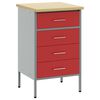 vidaXL Work Bench with Drawer Red and Grey 50 x 55 x 85 cm