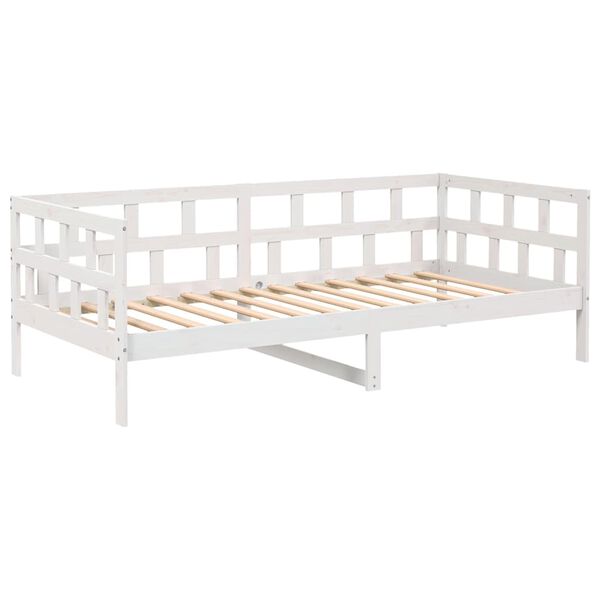 vidaXL Day Bed without Mattress White Solid Wood Pine 90x190 cm Single