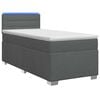 vidaXL Box Spring Bed with Mattress and LED Dark Grey King Single
