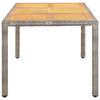 vidaXL Garden Table Grey 190x90x75 cm Poly Rattan and Acacia Wood