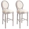 vidaXL Bar Chairs 2 pcs White Linen