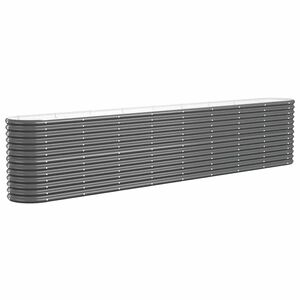 vidaXL Garden Raised Bed Galvanised Steel 332x40x68 cm Anthracite