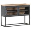 vidaXL Sideboard | Grey | Solid Acacia wood, glass, steel | 100 x 30 x 70 cm
