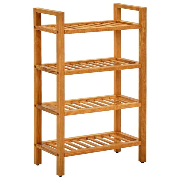 vidaXL Shoe Rack with 4 Shelves 50x27x80 cm Solid Oak Wood