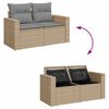 vidaXL 7 Piece Garden Sofa Set with Cushions Beige Poly Rattan