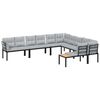 vidaXL 6 Piece Garden Sofa Set with Cushions Black Powder-coated Steel