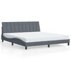 vidaXL Bed Frame with LED without Mattress "Hanko" Dark Grey 180x200 cm King Velvet