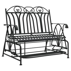 vidaXL Glider Bench | Black | Steel | Medium | Glider Bench | Rectangular