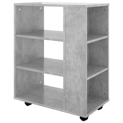 vidaXL Rolling Cabinet Concrete Grey 60x35x75 cm Engineered Wood