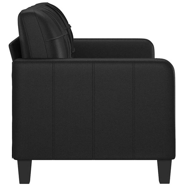 vidaXL 2-Seater Sofa Black 140 cm Faux Leather