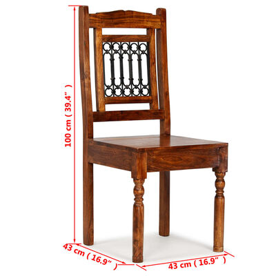 vidaXL Dining Chairs 2 pcs Solid Wood with Honey-coloured Finish Classic