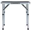vidaXL Folding Camping Table Grey Aluminium 60x45 cm