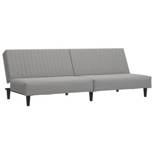 vidaXL 2-Seater Sofa Bed Light Grey Velvet