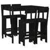 vidaXL 5 Piece Garden Bar Set Black Solid Wood Pine
