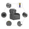 vidaXL Electric Massage Recliner Chair Dark Grey Fabric