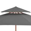 vidaXL Double Decker Garden Parasol with Wooden Pole 270 cm Anthracite