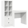 vidaXL Desk with Drawer with Shelf with Storage 2 pcs White