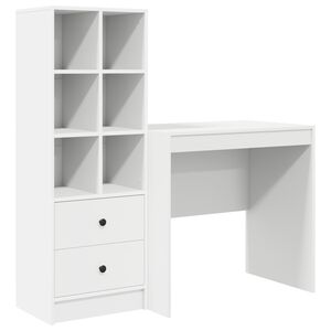 vidaXL Desk with Drawer 2 pcs White