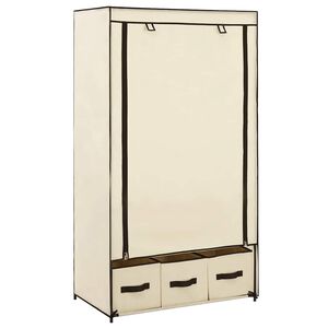 vidaXL Wardrobe | Cream | Non-woven fabric, Iron | 87 x 49 x 159 cm