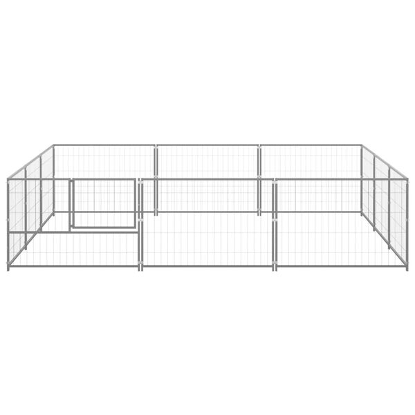 vidaXL Dog Kennel Silver 9 m&sup2; Steel