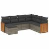vidaXL 7 Piece Garden Sofa Set with Cushions Grey Poly Rattan